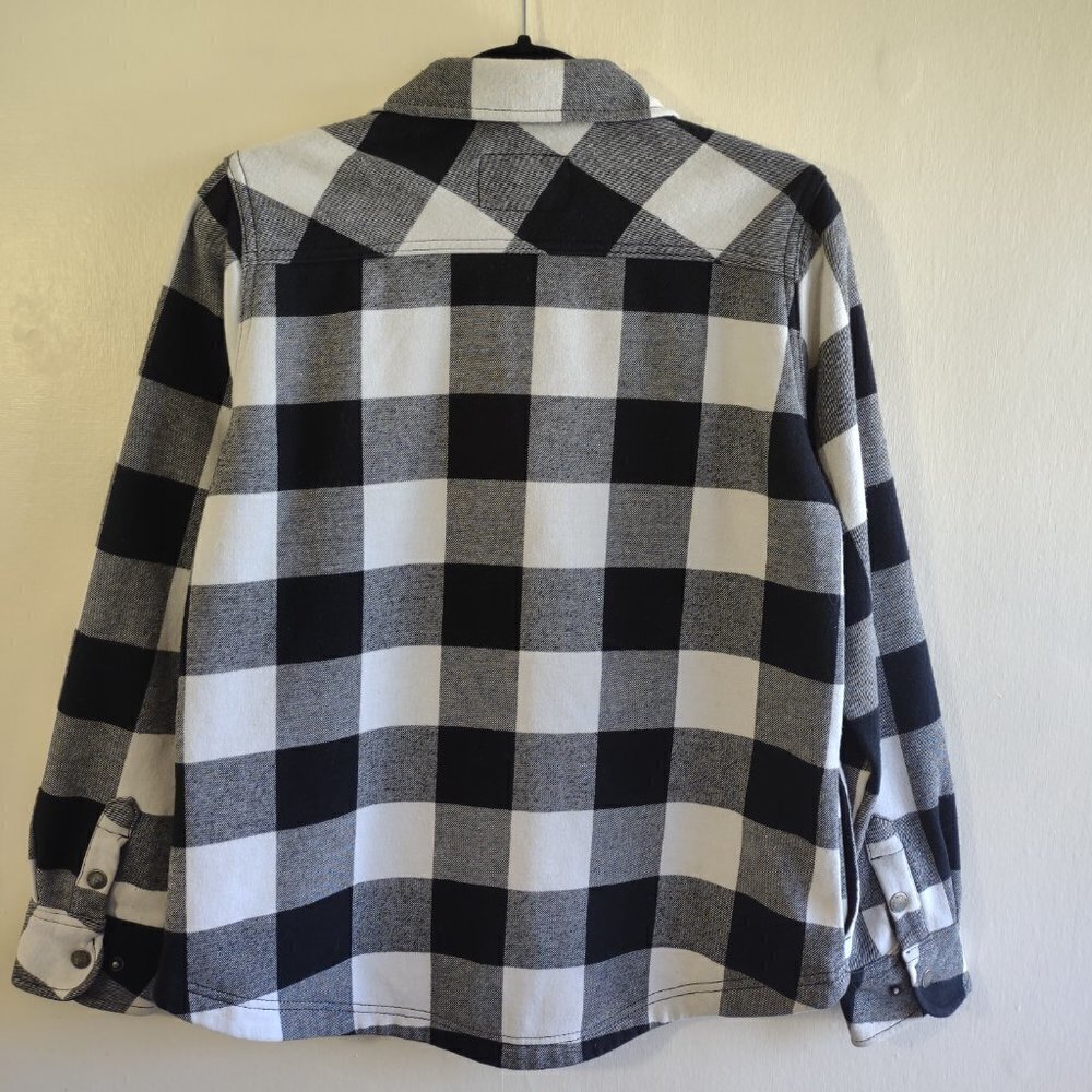 ORVIS Women's Flannel Jacket Black/White Plaid Fleece Lined Utility Cabin Medium - Picture 4 of 10